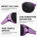 Myiaur Polarized Fit Over Glasses Sunglasses for Women Men, Over Sunglasses with UV400 Protection Anti Glare for Driving (A02 Transparent Purple/Grey Lens)