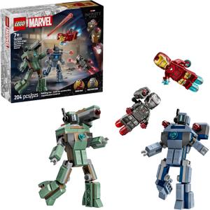 LEGO Marvel Iron Man & War Machine vs. Hammer Drones Building Toy - Pretend Play Set W/ 2 Toy Minifigures - Kids Building Blocks for Boys & Girls, Ages 7+ - Gift Idea for Birthdays - 76320