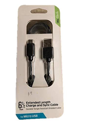 6 1/2 Extended Length Charge and sync Durable Tangle Resistant Braided Cable