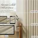 Beige Linen Pinch Pleated 120 Inch Curtains 2 Panels for Living Room Bedroom Memory Training Shape Semi Sheer Neutral Flax Pinch Pleat Drapes with Hooks Rings Light Filtering Window Curtain 40x120