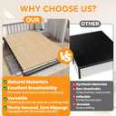 RUNSUNSPRI Bunkie Board Queen Size 60"x80" Natural Bamboo Bed Boards