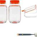 2026 New Salad Jar with Side Opening Leakproof Mason Jar Salad Container with Side Opening Dishwasher Safe Salad Container for Lunch On the Go Salad Jar for On-the-Go Meals (Orange version, 2PC)
