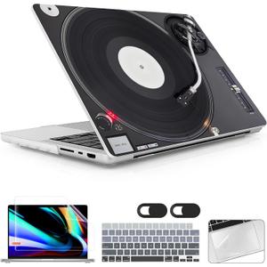 for MacBook Pro 16 inch Case M1 M2 M3 M4 M5 Pro/Max with Liquid Retina XDR, Release 2021-2025 2026 A3429 A3428, Hard Shell Case with Screen Protector & Keyboard Cover, DJ Turntable