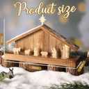 Christmas Wood Nativity Scene Set Decoration 3.9 x 11.8 Inch Rustic Manger Stable Tabletop Decor Vintage Wood Nativity Scene Stable Crche for Christmas Home Table Fireplace Shelves Desk Decor
