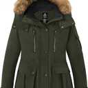 wantdo Plus Size Winter Coats for Women Parka Overcoat Warm Winter Jacket with Hood, Size: 3X