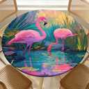 ARTSGOO Round Fitted Table Cloth with Elastic for 54"-58" Round Tables