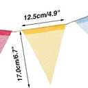 Boao 48 Pieces 36 Feet 4.9x6.7 Inch Colorful Pennant Flags Banner Imitated Burlap Bunting Banner Triangle Flag Garland for Classroom Birthday Carnival Wedding Party and Festival Decor(Pastel Color)