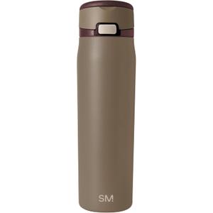 Simple Modern Mesa Loop Water Bottle with Covered Straw and Handle | 24oz Cup Holder Friendly Insulated Stainless Steel Bottles for Travel, Sports and School | Hazelnut