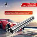 5'' Muffler Deleting Pipe with Clamp, 5 Inch Exhaust Pipe, 30" Length