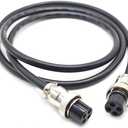 16.4 ft GX16 4 Pin Cable Double Female Head Aviation Cordset, GX16 4 Pin Panel Mount Circular Metal Aviation Connector Adapter Female to Female 20AWG (5Meter)