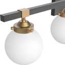 Tipace Mid Century Modern Bathroom Vanity Light Fixtures 3 Lights Milky White Glass Shades Black/Golden Bathroom Light Fixture(Exclude Bulb)