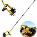 2-in-1 Garden Rotary Cultivator Tool Adjustable Handle Lawn Tools Hand Rotary Tiller for Loosening Soil and Lawn Care, Reseeding Grass, Weeder, Soil Mixing, Manual Yard Tiller