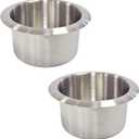 Stainless Steel Drop-in Cup Holder, 2pcs Single Car Cup Drink Holder Poker Table Drink Holder Computer Desk Ashtray for Sofa Boat Rv Couch Recliner Car Truck Poker Table