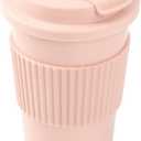 18oz Plastic Coffee Tumbler in a cheerful pink