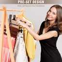 HUITEM 4 Pack 6-Tier Space Saving Pant Hangers, Anti-Slip, Lightweight, Stainless Steel, Black, 6 Pairs Jeans Hangers