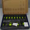 PRIDE&CRAFT 3/8 Drive Deep Universal Socket Set, 14 Piece Cr-Mo Steel Air Tool Accessories for Automotive & Machinery, 6-Point Universal Joint Socket, Metric,10-19mm,with Extension Bars