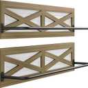 Extra Long Rustic Towel Rack 2 PCS, 23.6 Inch Monterey Pine Solid Wood Towel Holders Wall Mounted with Metal Bar, Brown Farmhouse Style, for Hand & Bath Towels, Bathroom Powder Room Decor