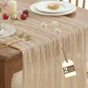IVAPUPU 2 Pcs Cheesecloth Table Runner - 10ft Nude Spring Boho Gauze Cheese Cloth Table Runners for Baby Shower Decorations Wedding Party Garden Farmhouse