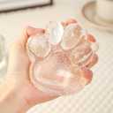Handmade Cat Paw Taba Squishy Toys,Anxiety and Relaxation Perfect Desk Accessory for Stress Relief Toys (Transparent)
