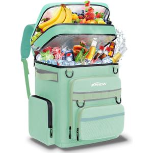 Backpack Cooler Insulated Leak Proof for Men Women 50 Cans Soft Cooler Backpack Insulated Waterproof Large Capacity Coolers Bag Portable for Lunch Camping Travel Picnic Hiking Ligth Green