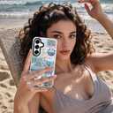 for Samsung Galaxy S24 Ultra Case, Coastal Inspiration Collage withMermaid, Military-Grade Drop Protection, Vintage Coastal Soft Slim TPU Protective & Camera Protection for Girls (EastCoast)