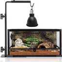 Reptile Lamp Stand, Adjustable 16-31 Inch Domes Heat Lamp Metal Bracket Floor Light Holder for Reptile Terrarium Lighting Heating Light and Dome lampshade, Large
