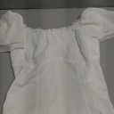 Scarlet Darkness Women Renaissance Shirt Off Shoulder Flutter Short Sleeve Top Summer Square Neck Peasant Blouse (Small, White)