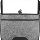 Premium Felt & Leather Laptop Sleeve - Durable 13-16 Inch Case for MacBook, Tablet & Laptop - Stylish & Protective - Big & Black