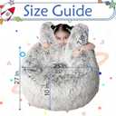 Fluffy Bean Bag Chair for Kids, with Plush Faux Fur Cover, 2.5FT Memory Foam Bean Bag Chairs for Teens & Kids, Ultra Soft Sofa for Living Room/Bedroom/Dorm,Grey
