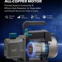Orion Motor Tech Vacuum Pump, 3.5 cfm 1/4 hp HVAC Single Stage Vacuum Pump for R12 R22 R134a R410a R502, Auto AC Vacuum Pump Kit for Automotive Air Conditioner Resin Degassing & More, Oil Included