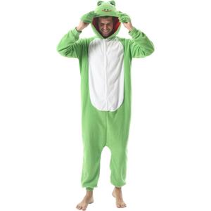 DarkCom Frog Onesie Halloween Costume One Piece Unisex Adult Pajamas Women Men Sleepwear Christmas Pajamas (Small)