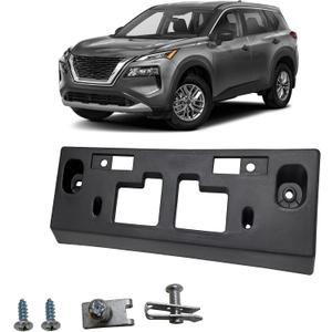 Front License Plate Frame Tag Holder Mounting Bracket Fits for 2021 2022 2023 Nissan Rogue Textured Black Replace 962106RR0A