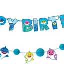 Party Banner Kit (Pack of 2) - Easy to Hang Colorful Party Supplies, Ideal Party Decorations for Birthdays, Pokemon Themed Events & Kid's Parties, Baby Shark
