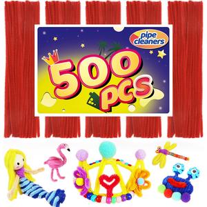 Red Pipe Cleaners (500 Count) - Arts & Crafts Supplies (Medium)