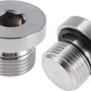 304 Stainless Steel Pipe Fittings M16x1.25 Hexagon Socket ED Plug 43/64" Length 2 Pcs
