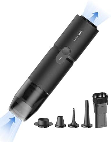 HOTO Handheld Vacuum Cleaner Cordless, Desk Vacuum Cleaner Compressed Electric Air Duster 15000Pa Suction, 4-in-1 Portable Vortex Vacuum Dust Buster Air Blower for Computer, Keyboard