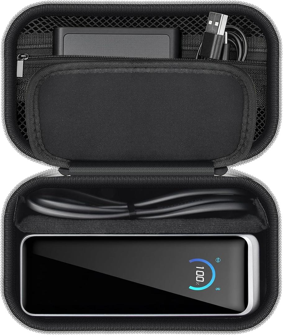 Power Bank Case Compatible with Anker Prime Power Bank 26250 (300w)/ 27650/ 25000/ 24000mAh(737) Power Banks, Storage Organizer for Charging Base, Cable for Business Travel & Outdoor Use (Box Only)