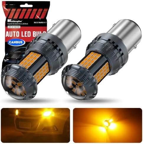 KaiDengZhe 1157 BAY15D LED Bulbs, Upgrade Amber P21/5W LED Built in Resistor CANBUS Error Free Anti Hyper Flash 1157 2357 1157A 2357A LED Bulb with Projector Replacement for Turn Signal Lights