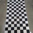 Terrug Black and White Checkered Area Rug for Kitchen,2x6 Runner Rugs Washable with Non Slip for Bedroom,Soft Low Pile Stain Resistance Retro Carpet for Entryway Hallway