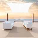 Colourtree 10' x 10' White Sun Shade Sail Square Canopy Fabric Cloth Screen, Water Permeable & UV Block UPF50, Heavy Duty, Carport Patio Outdoor - (We Customize Size)