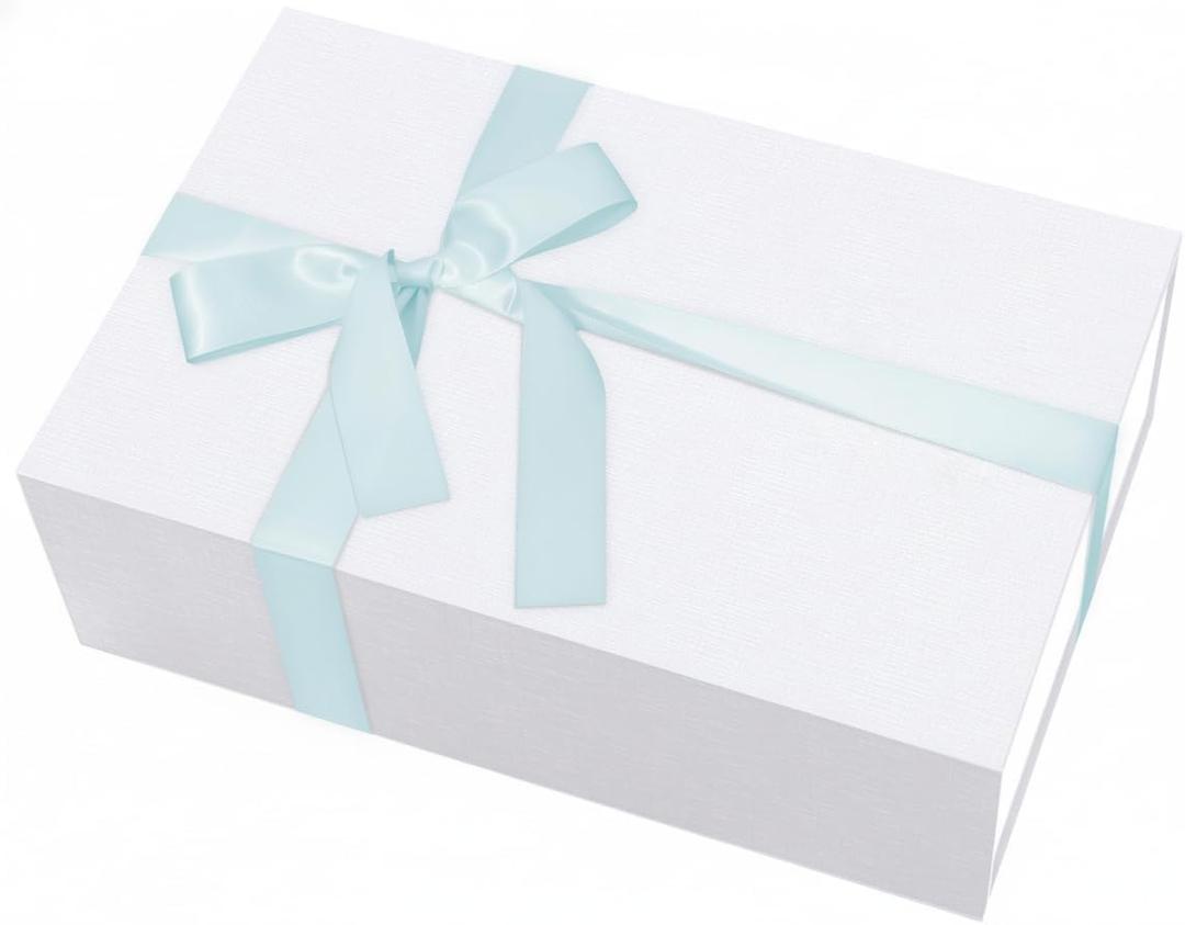 Large White Gift Box,13.75"x9"x4.5", Gift Boxes with Magnetic Lids for Presents Closure Gift Packing for Birthday,Christmas, Halloween,Wedding,Bridal Gifts