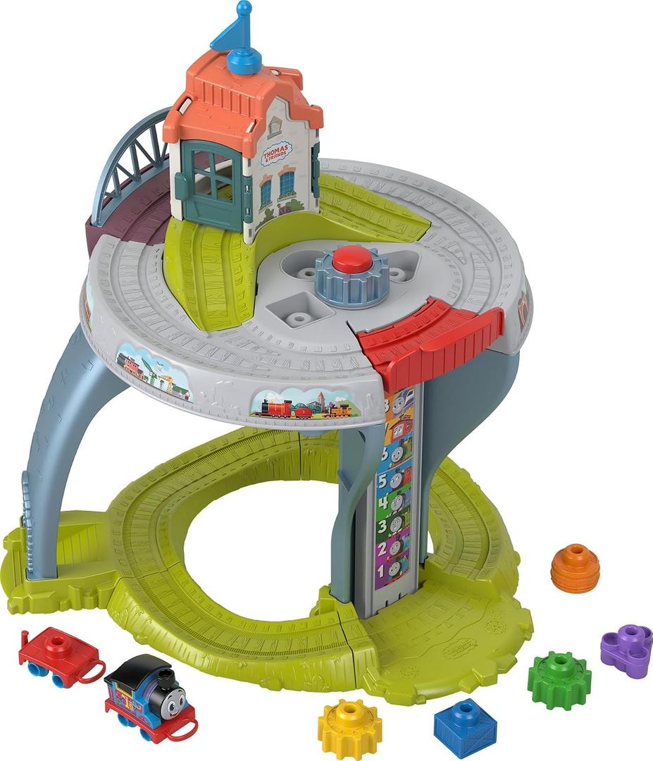 Thomas & Friends Toddler Toy My First Train Table with Track, Cargo Stacking & Fine Motor Activities for Kids Ages 18+ Months, Medium