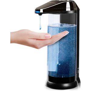 Secura 17oz Automatic Liquid Soap Dispenser, Touchless Battery Operated Hand Soap Dispenser with Adjustable Soap Dispensing Volume Control Dial, Personal Care Dispenser (Dark Gunmetal)