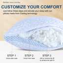 QUTOOL Enhanced Cooling Pillows for Sleeping, CertiPUR-US Shredded Memory Foam Pillows King Size Set of 2 for Hot Sleeper, Adjustable Bed Pillow for Side, Back, Stomach Sleepers Support Yet Soft, Blue