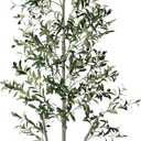 Olive Trees Artificial Indoor, 5FT Tall Faux Olive Tree with Moss and Planter, Artificial Plants Indoor with Natural Wood Trunk and Lifelike Fruits, Fake Tree for Home Office Living Room Decor