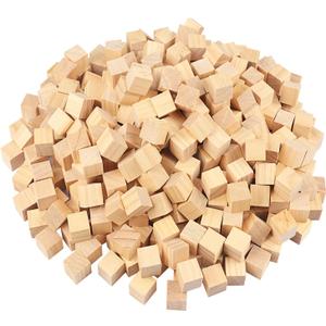 500 Packs Wooden Blocks for Crafts, 0.8 Inch Pine Wood Cubes, 2 x 2 x 2 cm Wooden Cubes for Paint, Stamp, Decorate, DIY Projects and Personalized Gifts,by GNIEMCKIN