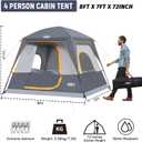 UNP 2/4/6/8 Person Tent, Portable Cabin Tent, Camping Tent 4-Person Easy Set Up, Waterproof with Top Rainfly for Outdoor Camping/Hiking