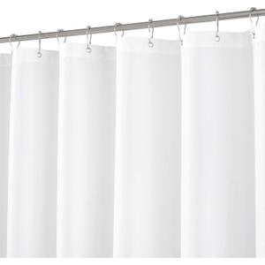 N&Y HOME 108 inch Extra Long Shower Curtain or Liner, Hotel Quality, Washable Fabric, White Bathroom Curtains with Grommets, 72x108