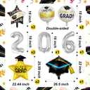 2 x 2026 Graduation Balloons Silver 2026 Balloon Congrats Balloons Graduation Cap Balloon for Graduation Decorations Class of 2026