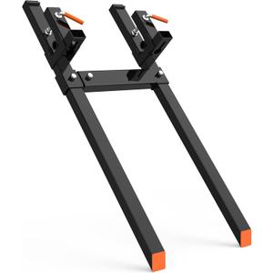 60" Duty Clamp on Pallet Forks with [Adjustable Stabilizer Bar] [4000 LBS] Heavy Duty Tractor Forks for Tractor Bucket Loader Skid Steer